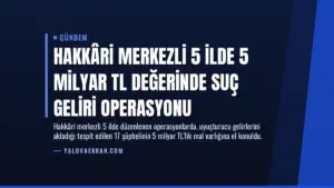 Hakkâri Merkezli 5 İlde 5 Milyar TL Değerinde Suç Geliri Operasyonu