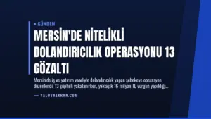 Mersin’de Nitelikli Dolandırıcılık Operasyonu 13 Gözaltı