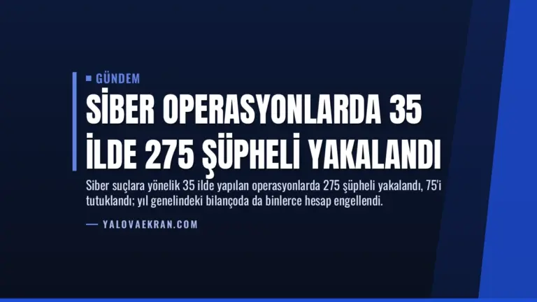 Siber Operasyonlarda 35 İlde 275 Şüpheli Yakalandı