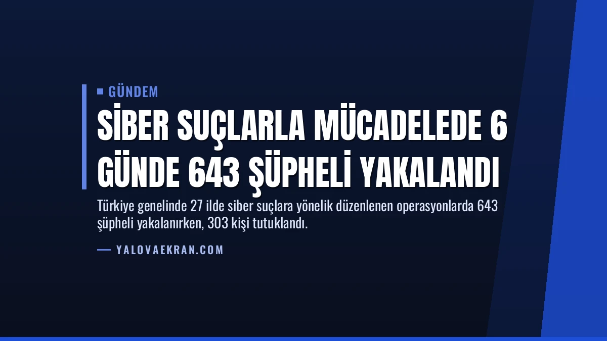 Siber Suçlarla Mücadelede 6 Günde 643 Şüpheli Yakalandı