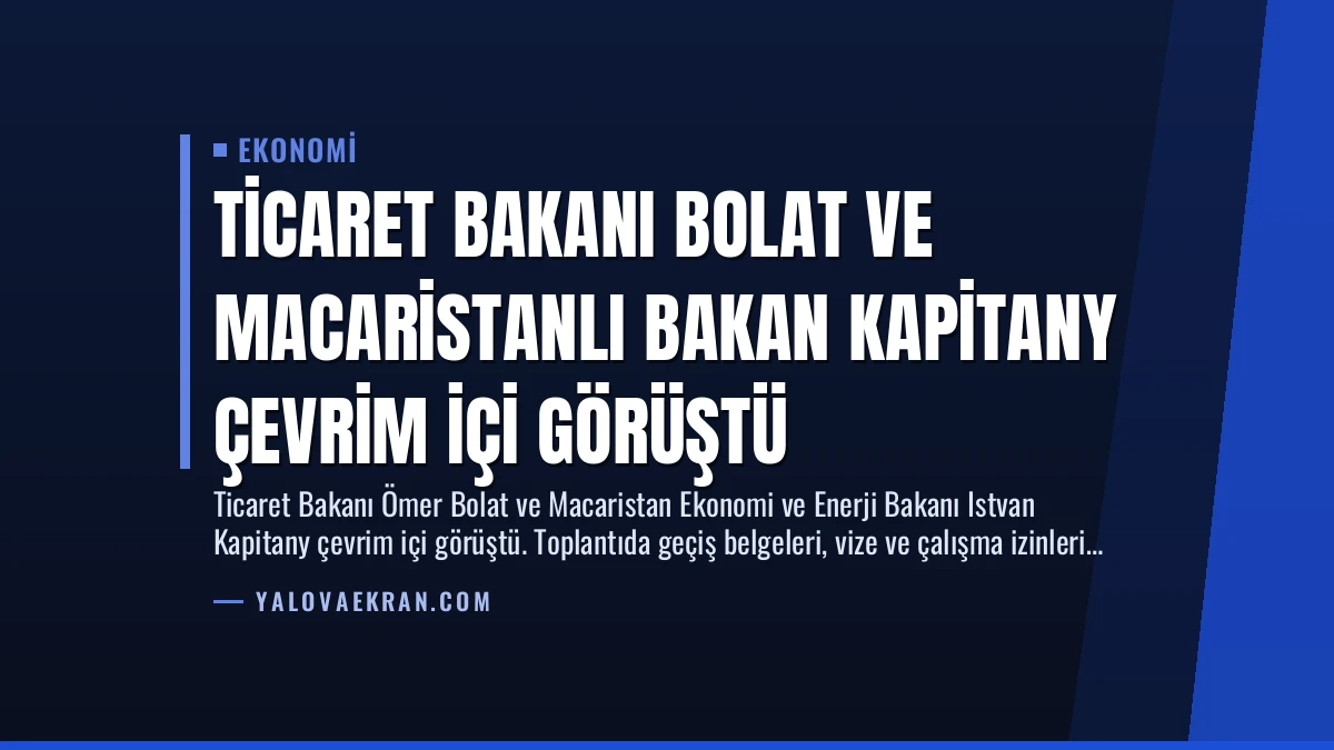 Ticaret Bakanı Bolat ve Macaristanlı Bakan Kapitany Çevrim İçi Görüştü