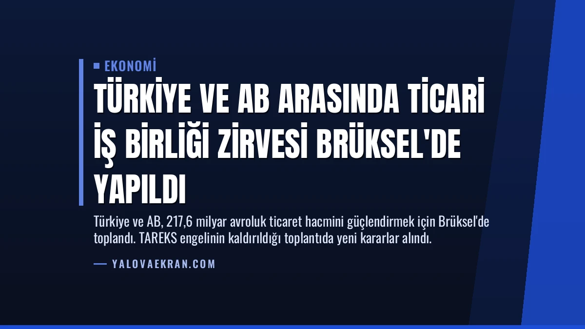 Türkiye ve AB Arasında Ticari İş Birliği Zirvesi Brüksel’de Yapıldı